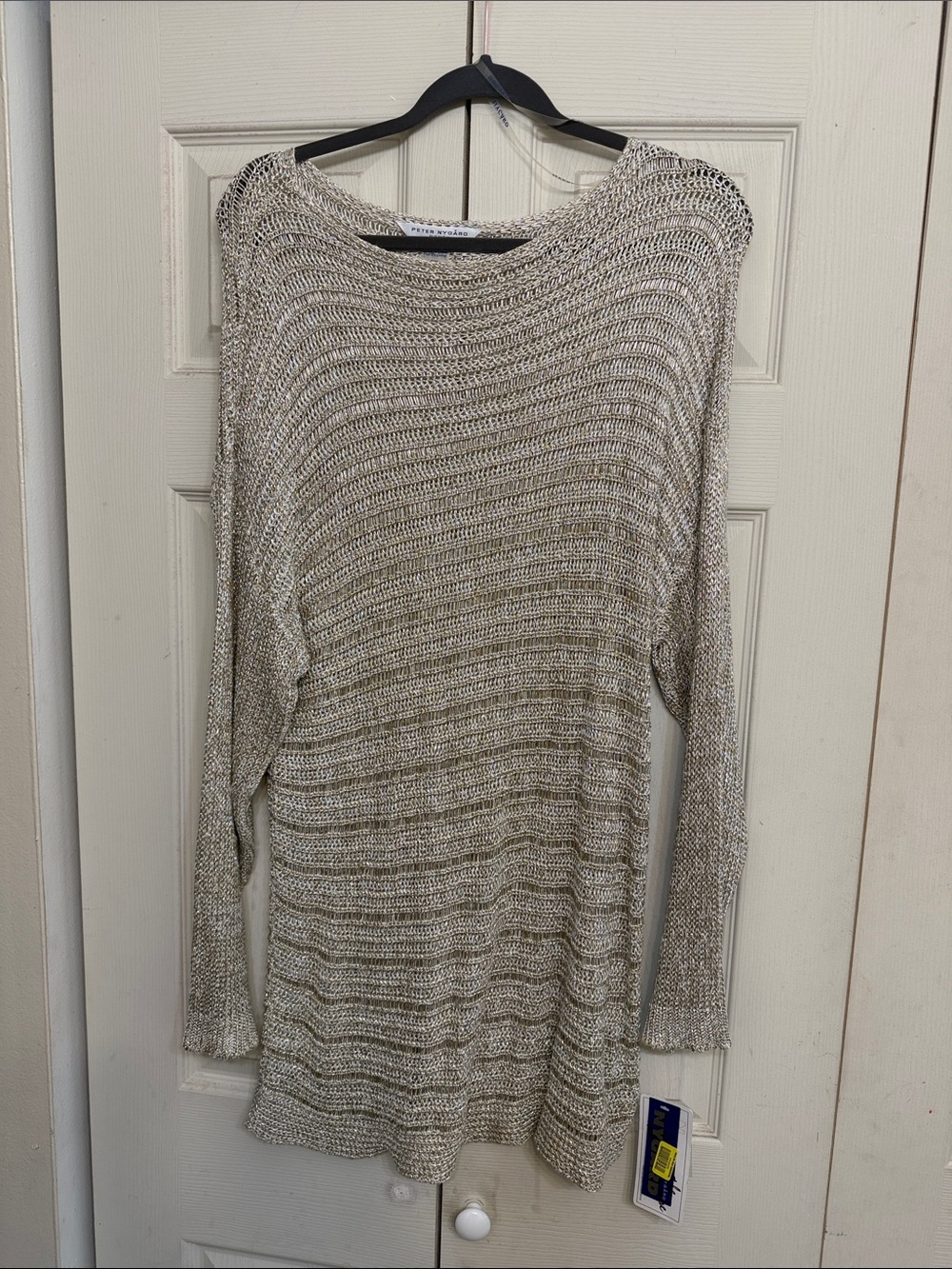 Peter Nygård Metallic Silver Knit Top